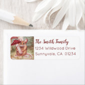 Étiquette Souris et champignons (En situation)