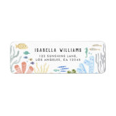 Étiquette Sous L'Adresse De Retour Baby shower Mer (Devant)