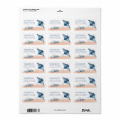 Étiquette Sous l'aquarelle de mer Stingray (Feuille entière)