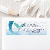 Étiquette Sous le Baby shower de sirène d'aquarelle de l'océ (En situation)