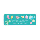 Étiquette Sous le Baby shower Sea Adventure (Devant)