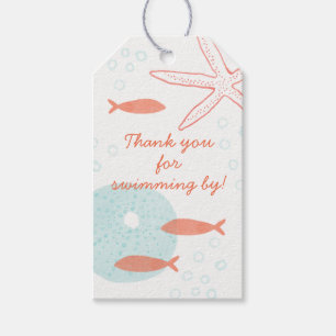 Étiquette sous-marine de cadeau d'aquarelle