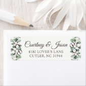 Étiquette Southern Country Cotton Boll Rustic Wood Adresse L (En situation)