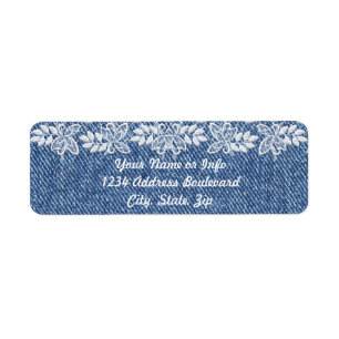 Étiquette Southern Country Floral Denim Lace Return Adresse