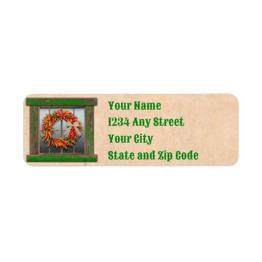 Étiquette Southwest Chile Wreath Rustic Holiday Adresse (Devant)