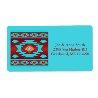 Étiquette Southwestern ethnic geometric design label