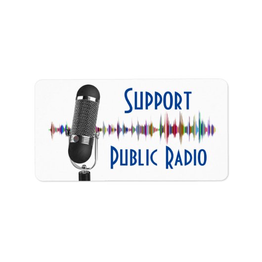 Étiquette Soutien de la radio publique (Devant)