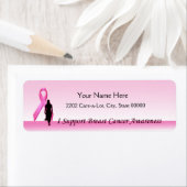 Étiquette Soutien Sensibilisation au cancer du sein Adresse  (En situation)