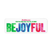 Étiquette Soyez Joyeux Coloré Letterpress Personnalisé (Devant)