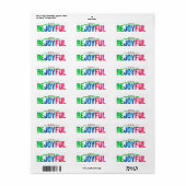 Étiquette Soyez Joyeux Coloré Letterpress Personnalisé (Feuille entière)