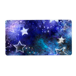 Étiquette Space Background with Stars