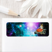 Étiquette Space dj chat pizza (En situation)