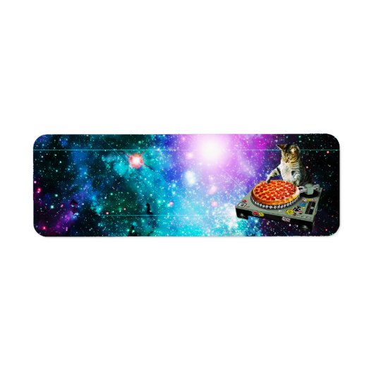 Étiquette Space dj chat pizza (Devant)