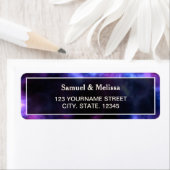 Étiquette Space Nebula Purple Galaxy Mariage (En situation)