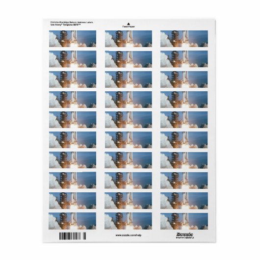 Étiquette Space Shuttle Columbia Launching (Feuille entière)