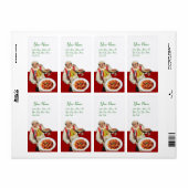 Étiquette SPAGHETTI PARTI ITALIEN RESTAURANT CHEF Rouge Blan (Feuille entière)