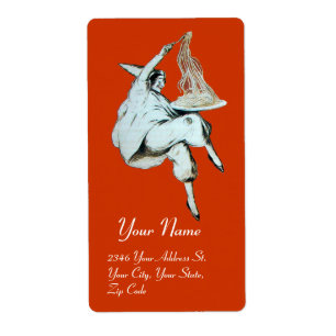 Étiquette SPAGHETTI PARTY ITALIAN KITCHEN, RESTAURANT orange