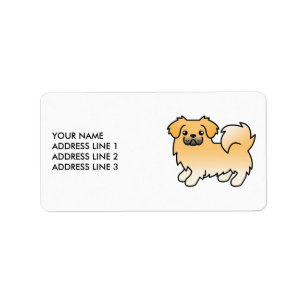 Étiquette Spaniel Tibétain Faon Chien de Dessin Animé Mignon