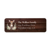 Étiquette Spécial client, Floral, Cerf, Noël (Devant)