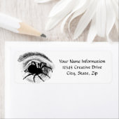 Étiquette Spider Crawling Out of Eye Socket Adresse de retou (En situation)