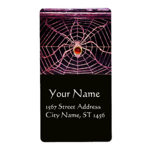 Étiquette SPIDER ET WEB Rouge Ruby Noir
