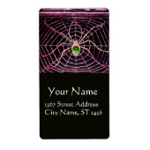 Étiquette SPIDER ET WEB Vert Émeraude Noir (Devant)