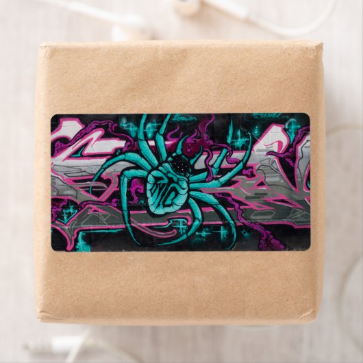 Étiquette Spider Turquoise (En situation)