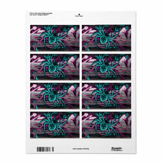 Étiquette Spider Turquoise (Feuille entière)