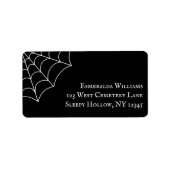 Étiquette Spiderweb Black and White Adresse de retour (Devant)