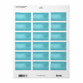 Étiquette Spirale en turquoise brossé texture métal imprimé (Feuille entière)