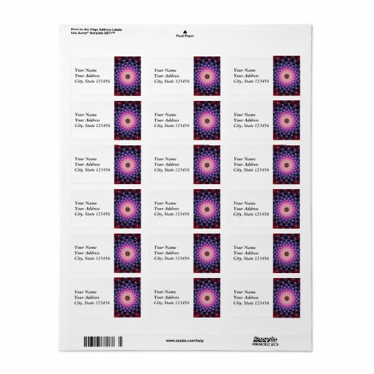 Étiquette Spirographe (Feuille entière)