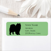 Étiquette Spitz Pom Silhouette Adresse de retour (En situation)