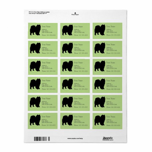 Étiquette Spitz Silhouette (Feuille entière)