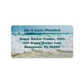 Étiquette Splashashing Waves Beach Adresse de larges Étiquet (Devant)