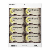 Étiquette Spooky Sepia Halloween Hello My Name (Feuille entière)