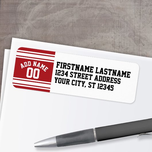 Étiquette Sports Jersey with Your Name and Number