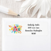 Étiquette Spray Floral Aquarelle Avec Texte Lisible (En situation)