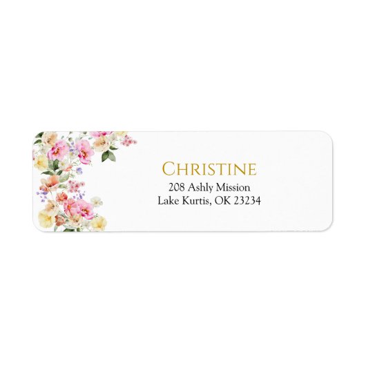 Étiquette Spring Colorful Floral Bridal Shower Address Label (Devant)