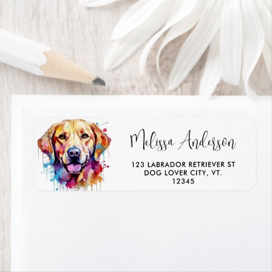 Étiquette Spring Joy - Labrador Retriever Card - Black Lab (En situation)