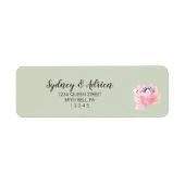 Étiquette Spring Peony Wedding Invite Return Adresse L Étiqu (Devant)