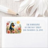 Étiquette Spring Watercolor Mandrill Adresse de retour (En situation)