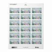 Étiquette Spring Watercolor Violets Mariage Adresse de retou (Feuille entière)