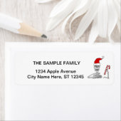 Étiquette Squelette drôle dans Noël chapeau de Noël (En situation)