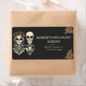 Étiquette Squelette gothique couple mariage (En situation)