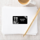 Étiquette Squelette gothique mariage floral (En situation)