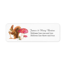 Squirrel Woodland Automne Custom Return Adresse