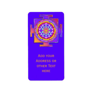 Étiquette Sri Yantra - Symbole hindouiste Design 1