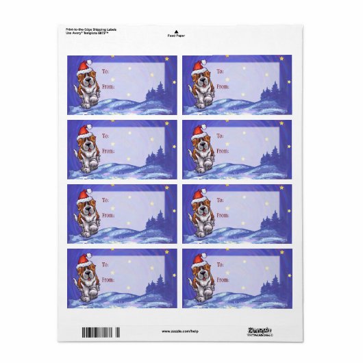 Étiquette St. Bernard Christmas (Feuille entière)