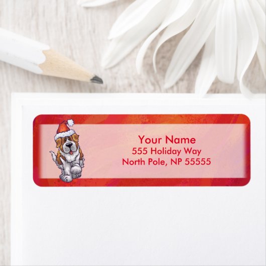 Étiquette St Bernard Noël En Rouge (En situation)