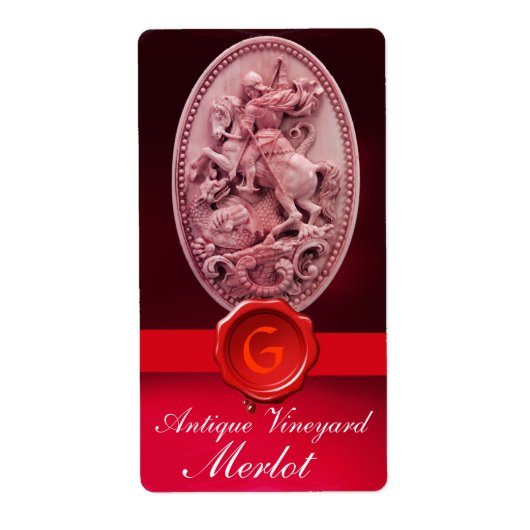 Étiquette ST.GEORGE ET DRAGON WAX RED SEAL MONOGRAS Vin (Devant)